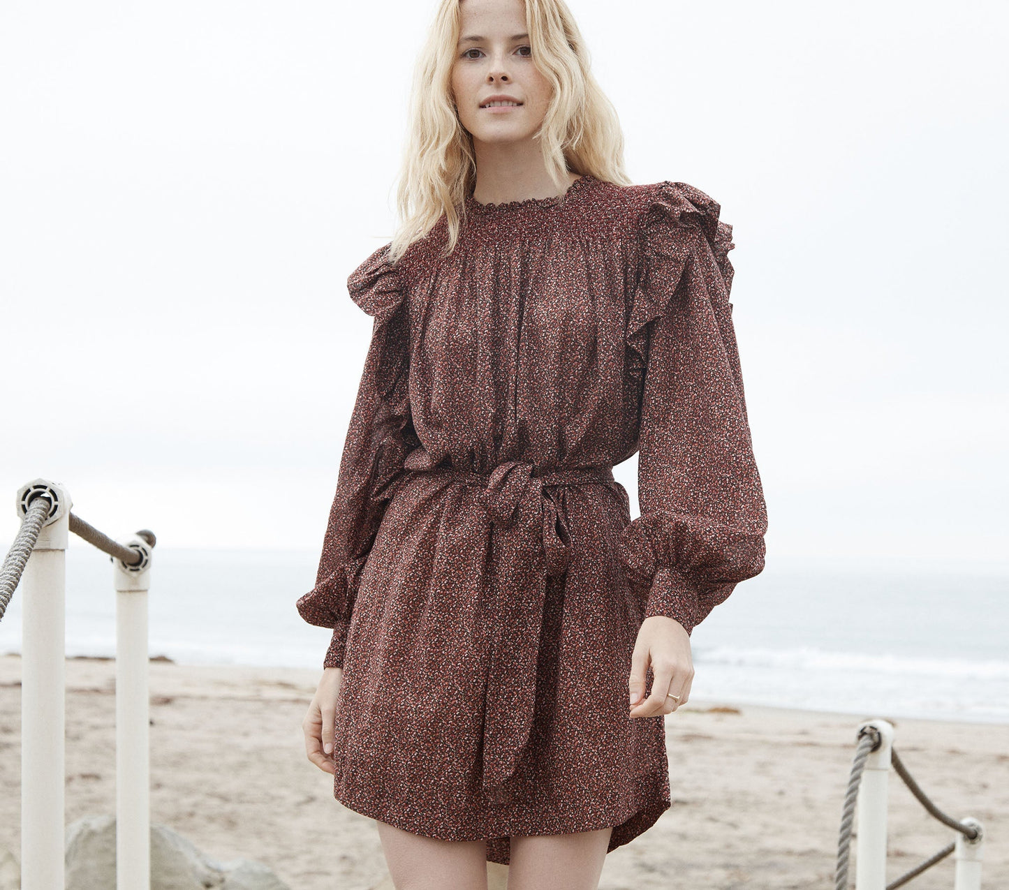 HMD -- OLIVER DRESS -- RUST DITZY FLORAL