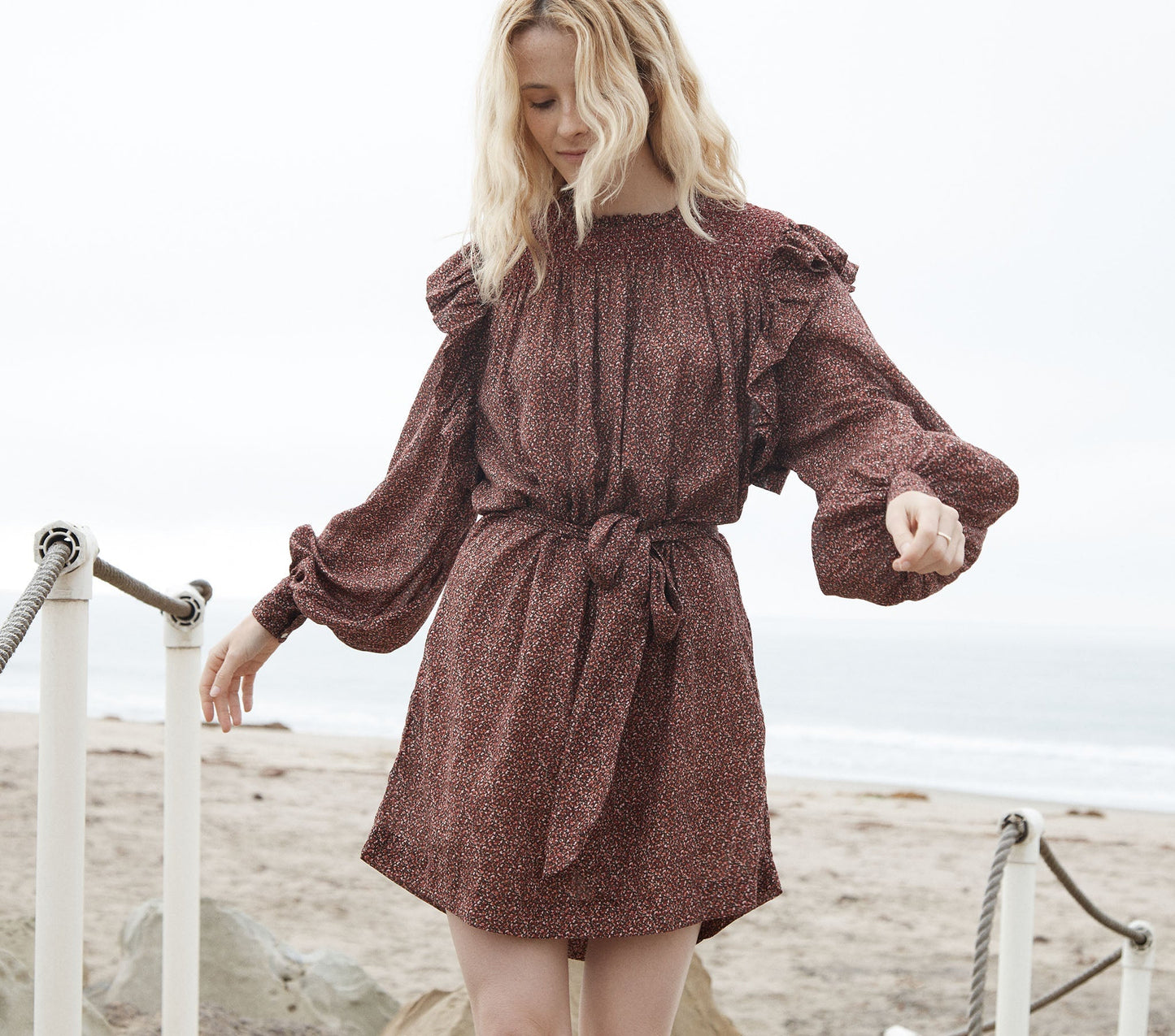 HMD -- OLIVER DRESS -- RUST DITZY FLORAL