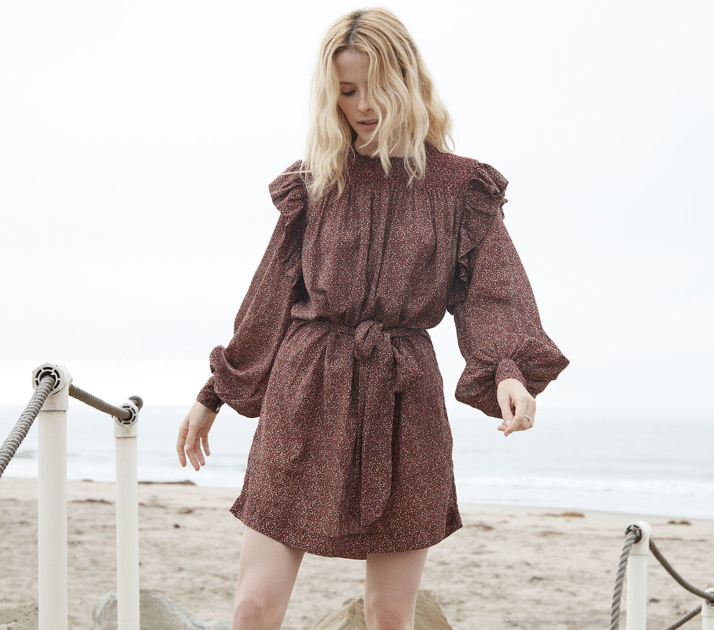 HMD -- OLIVER DRESS -- RUST DITZY FLORAL