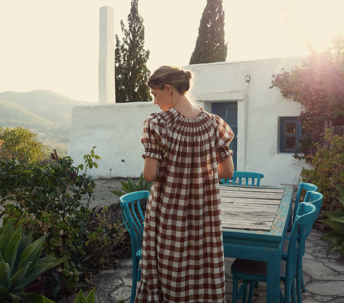 HMD -- RHONE DRESS -- ST OUEN NUTMEG PLAID