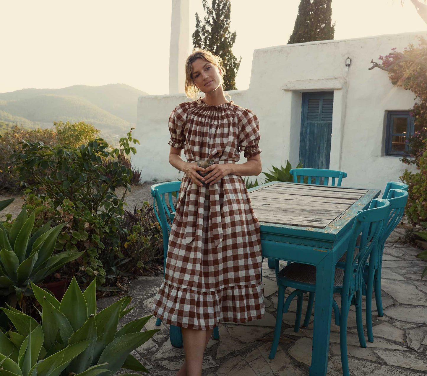 HMD -- RHONE DRESS -- ST OUEN NUTMEG PLAID