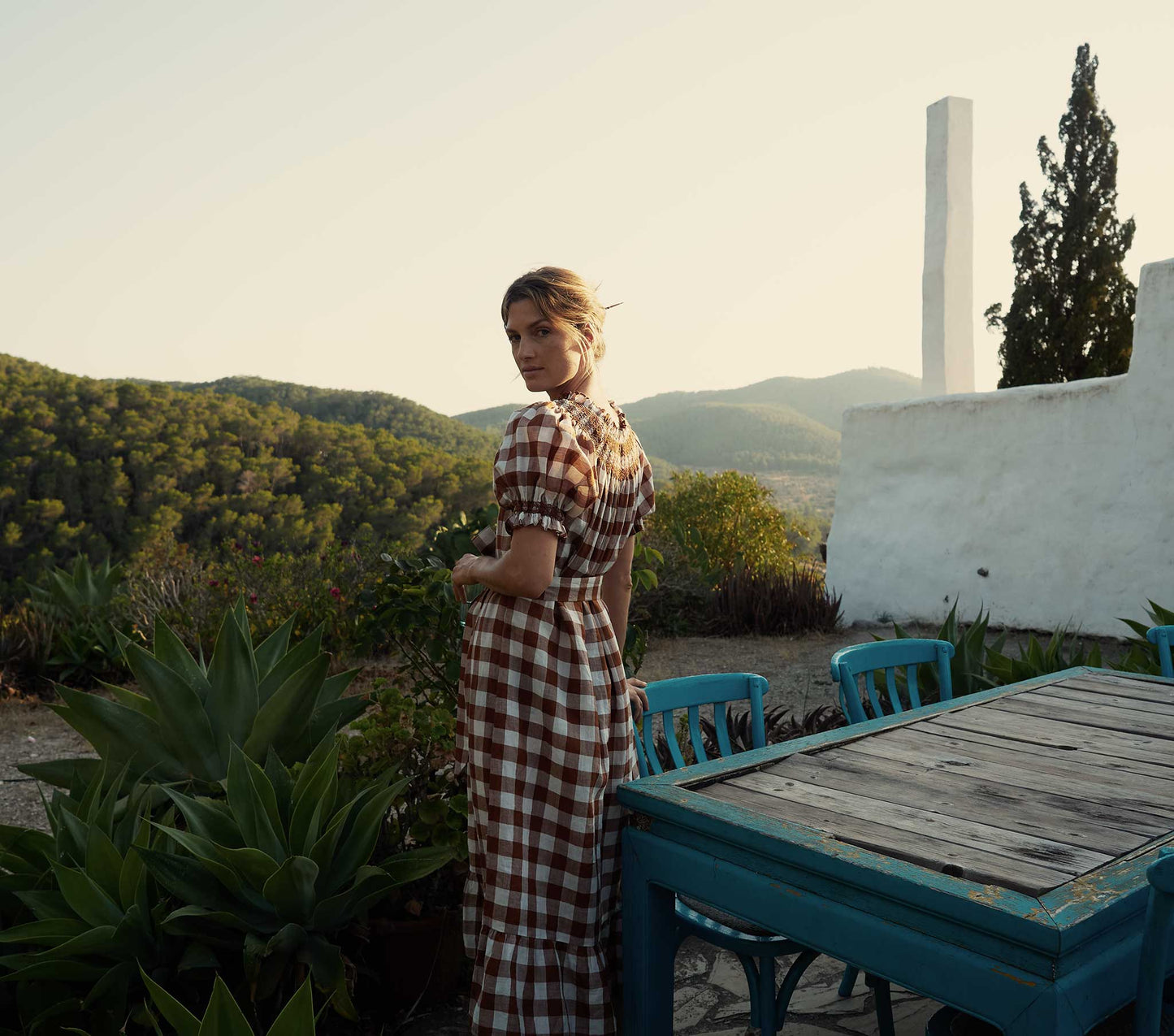 HMD -- RHONE DRESS -- ST OUEN NUTMEG PLAID