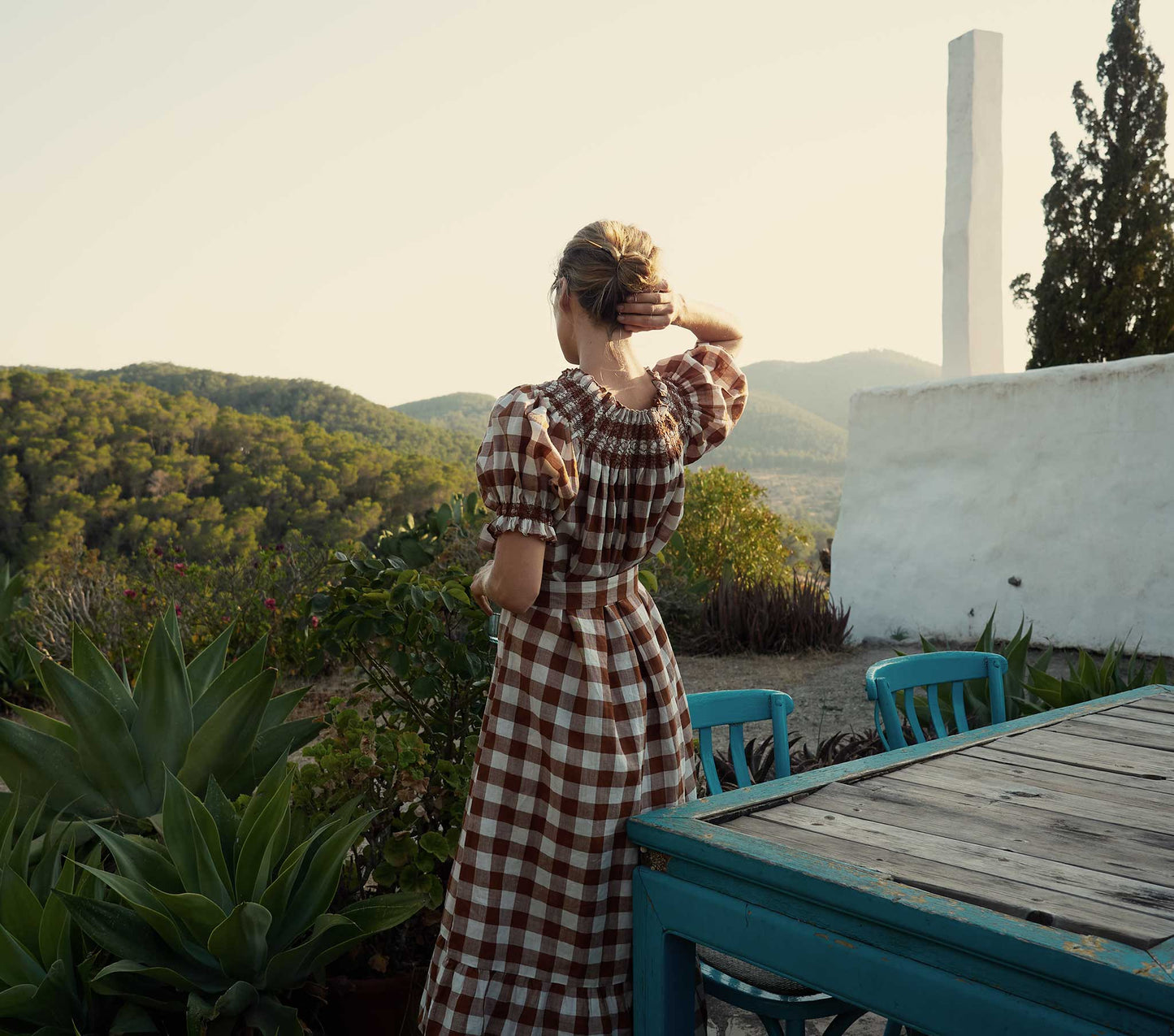 HMD -- RHONE DRESS -- ST OUEN NUTMEG PLAID