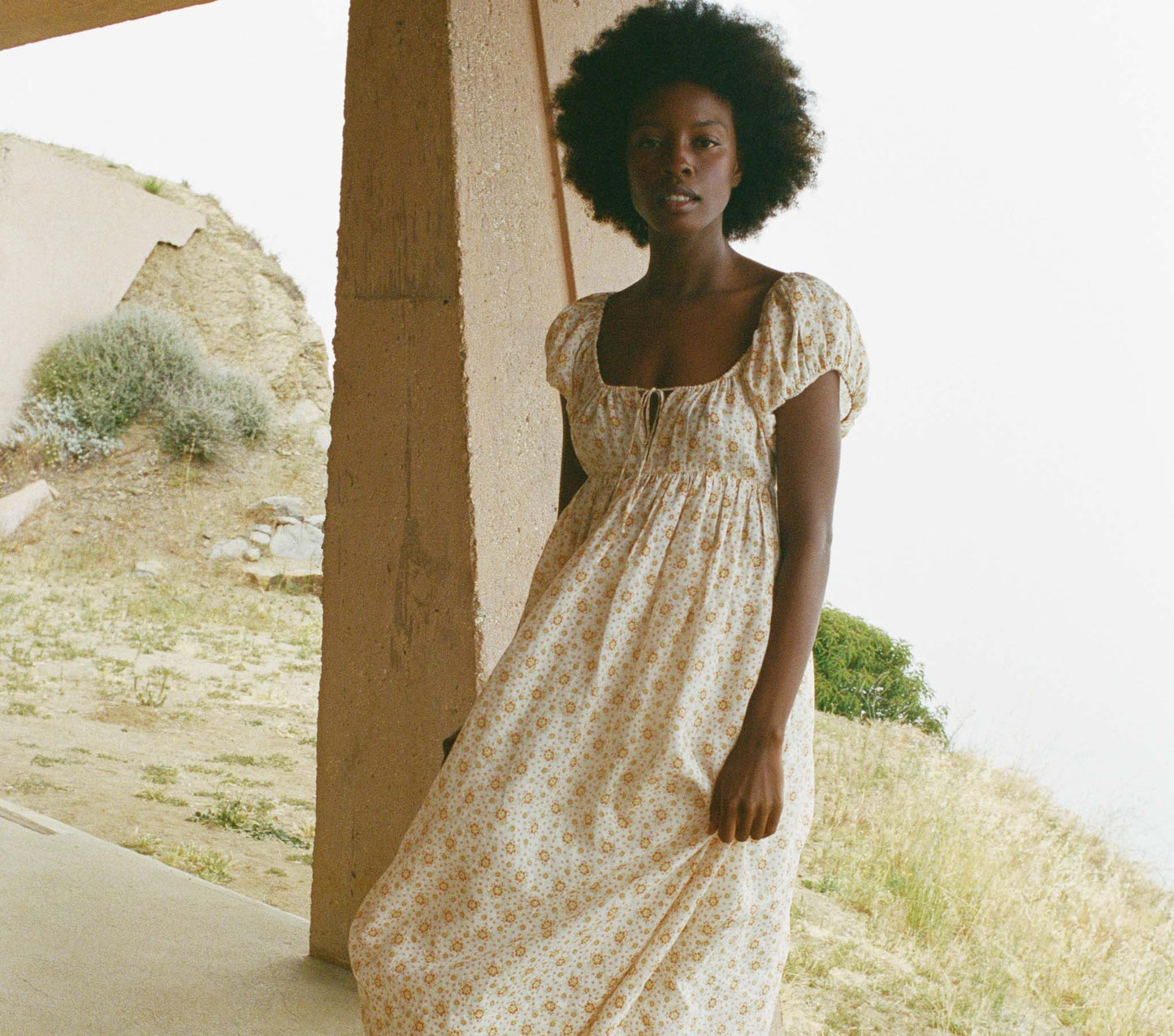 HMD -- PIAZZA DRESS -- ALABASTER COUNTRYSIDE CALICO