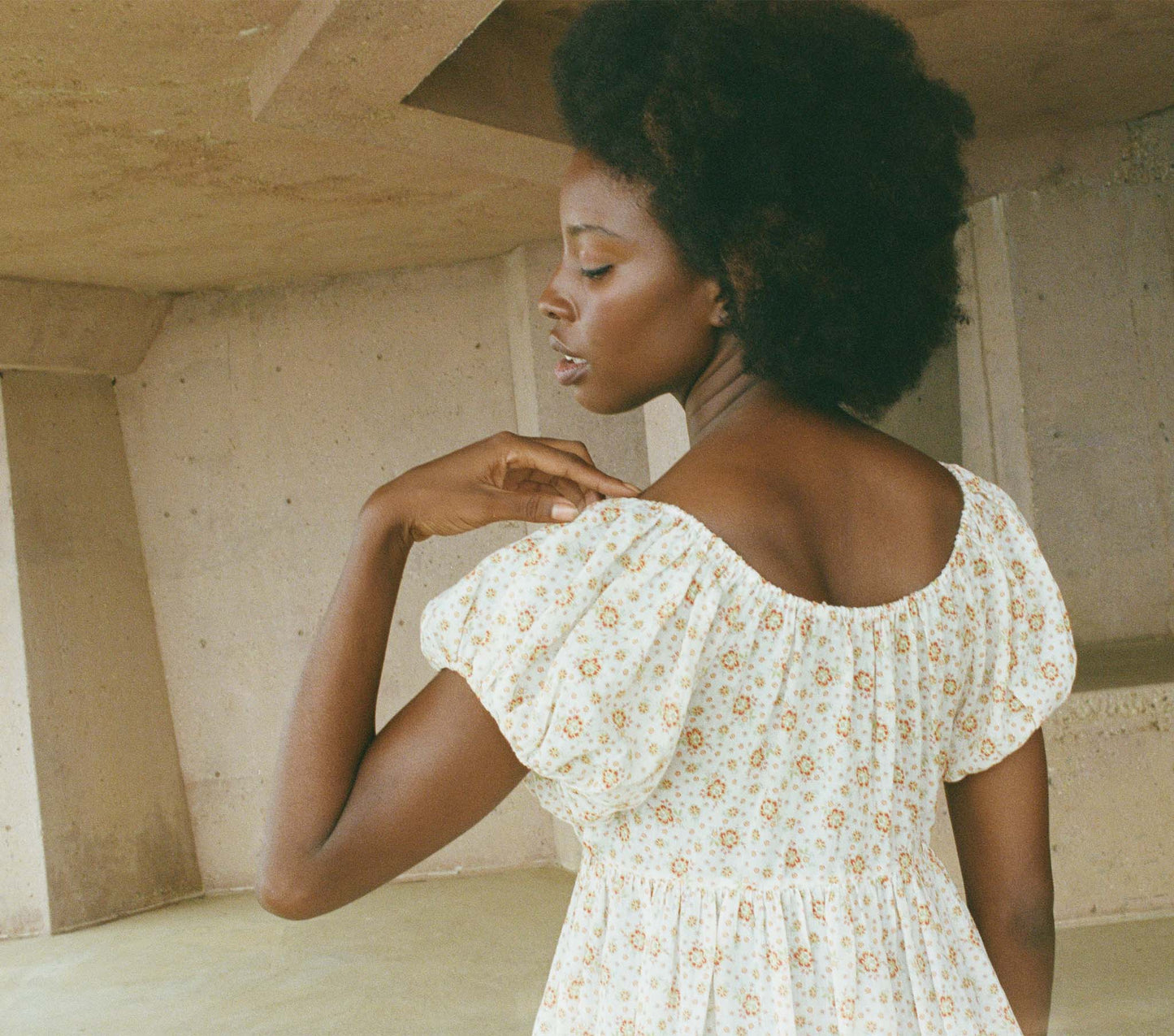 HMD -- PIAZZA DRESS -- ALABASTER COUNTRYSIDE CALICO