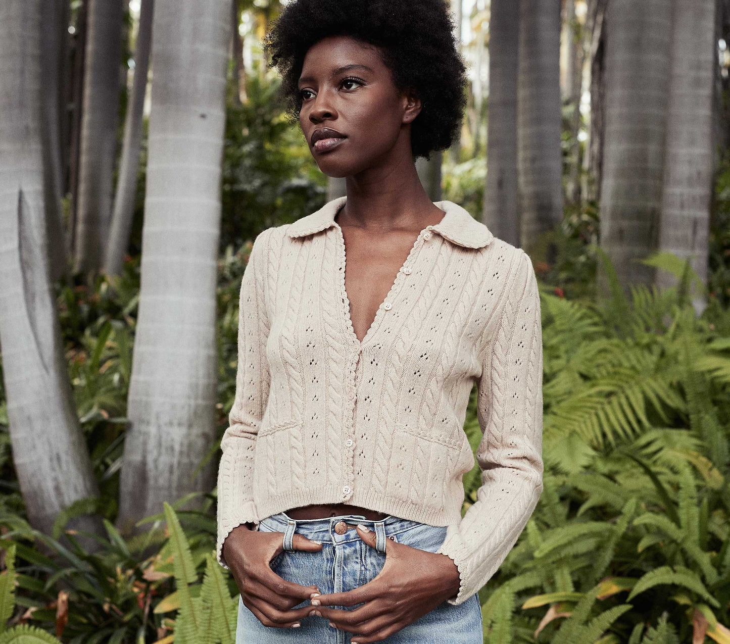 HMD -- POSEY CARDIGAN SWEATER -- ANTIQUE IVORY