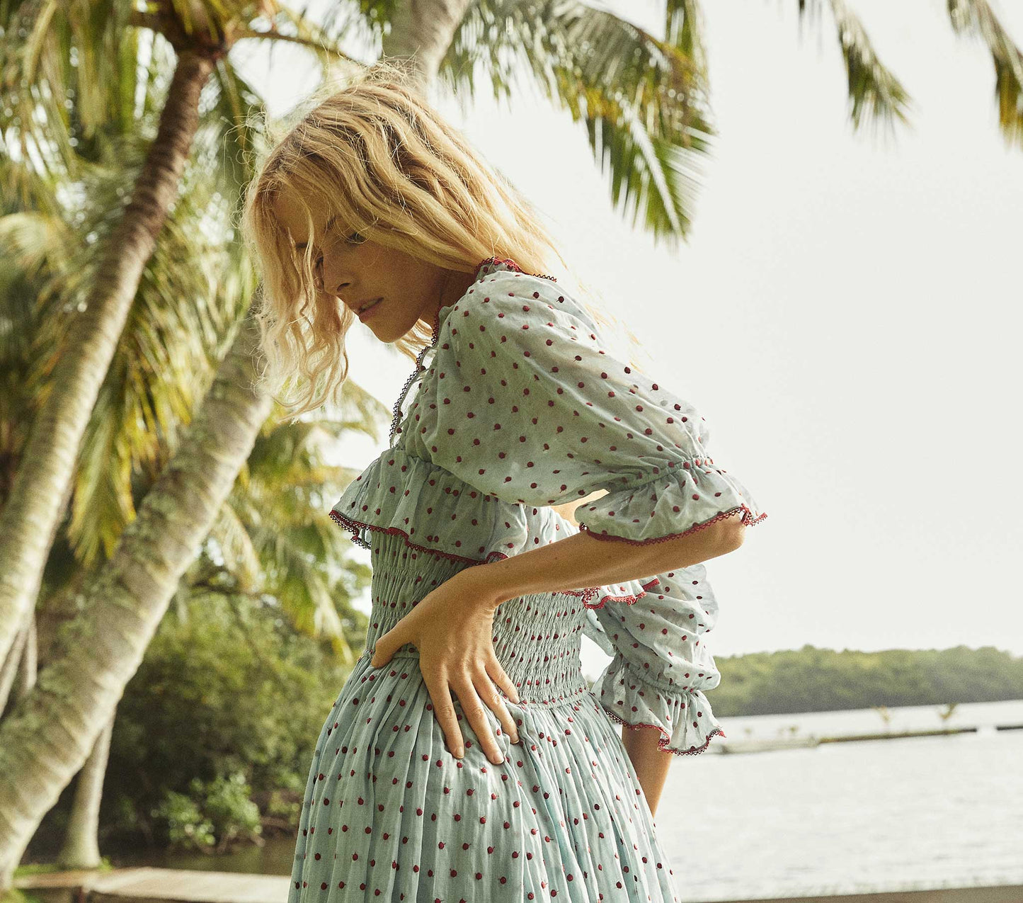 HMD -- SOL DRESS -- AZURE SWISS DOT