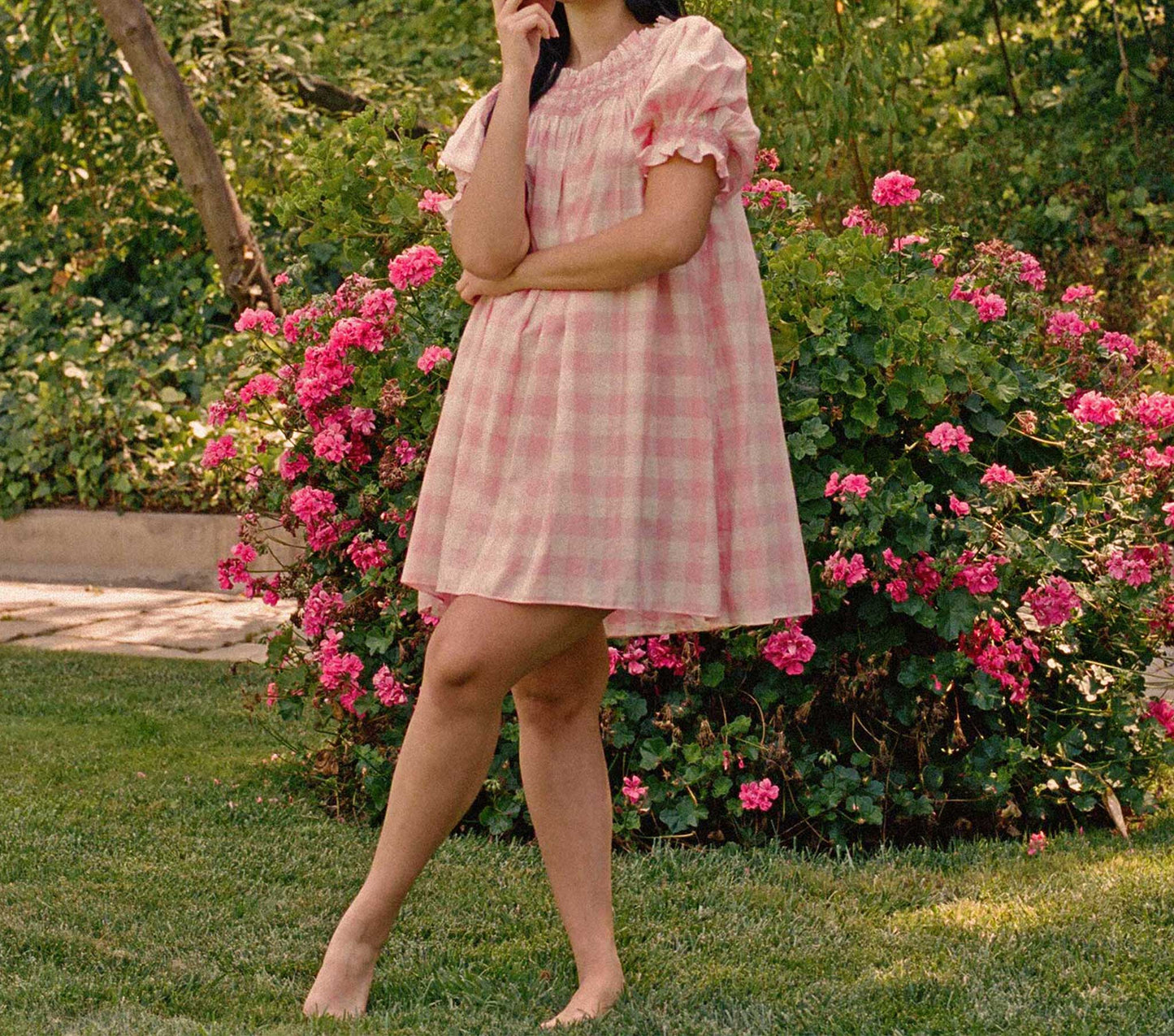 HMD -- SUREAU DRESS -- ROSETTE GINGHAM