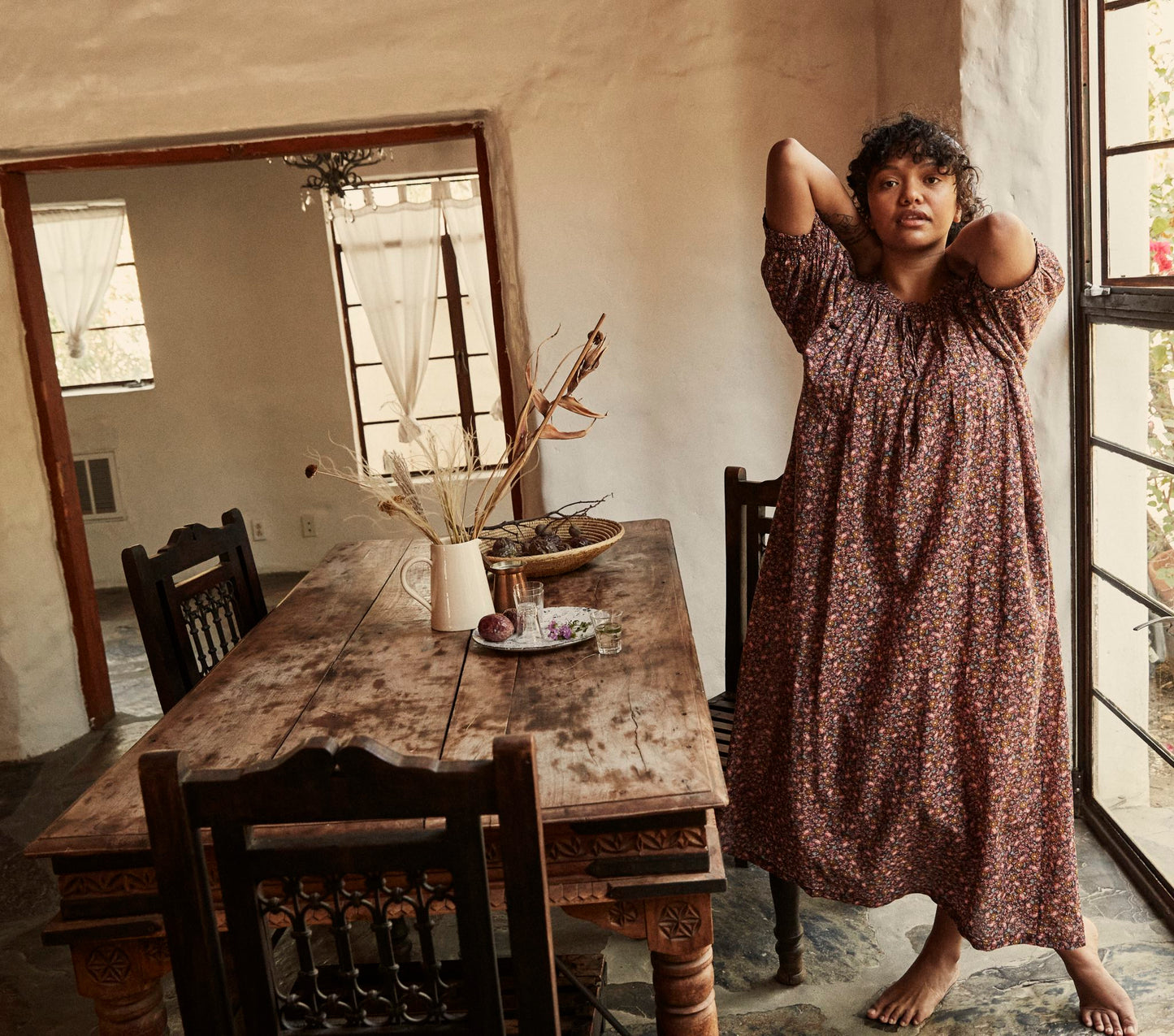 HMD -- SAFFLOWER DRESS -- BLUE LAUREL CANYON ROSE