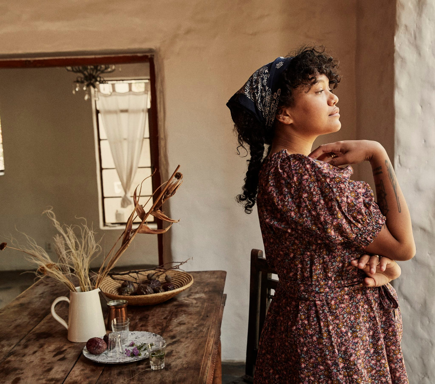 HMD -- SAFFLOWER DRESS -- BLUE LAUREL CANYON ROSE