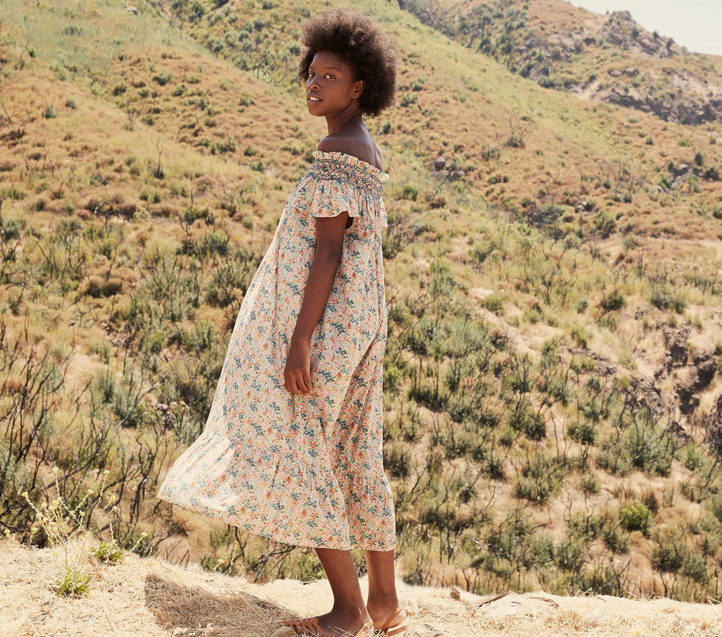 HMD -- VIOLETTA DRESS -- CREAM LADY BIRD FLORAL