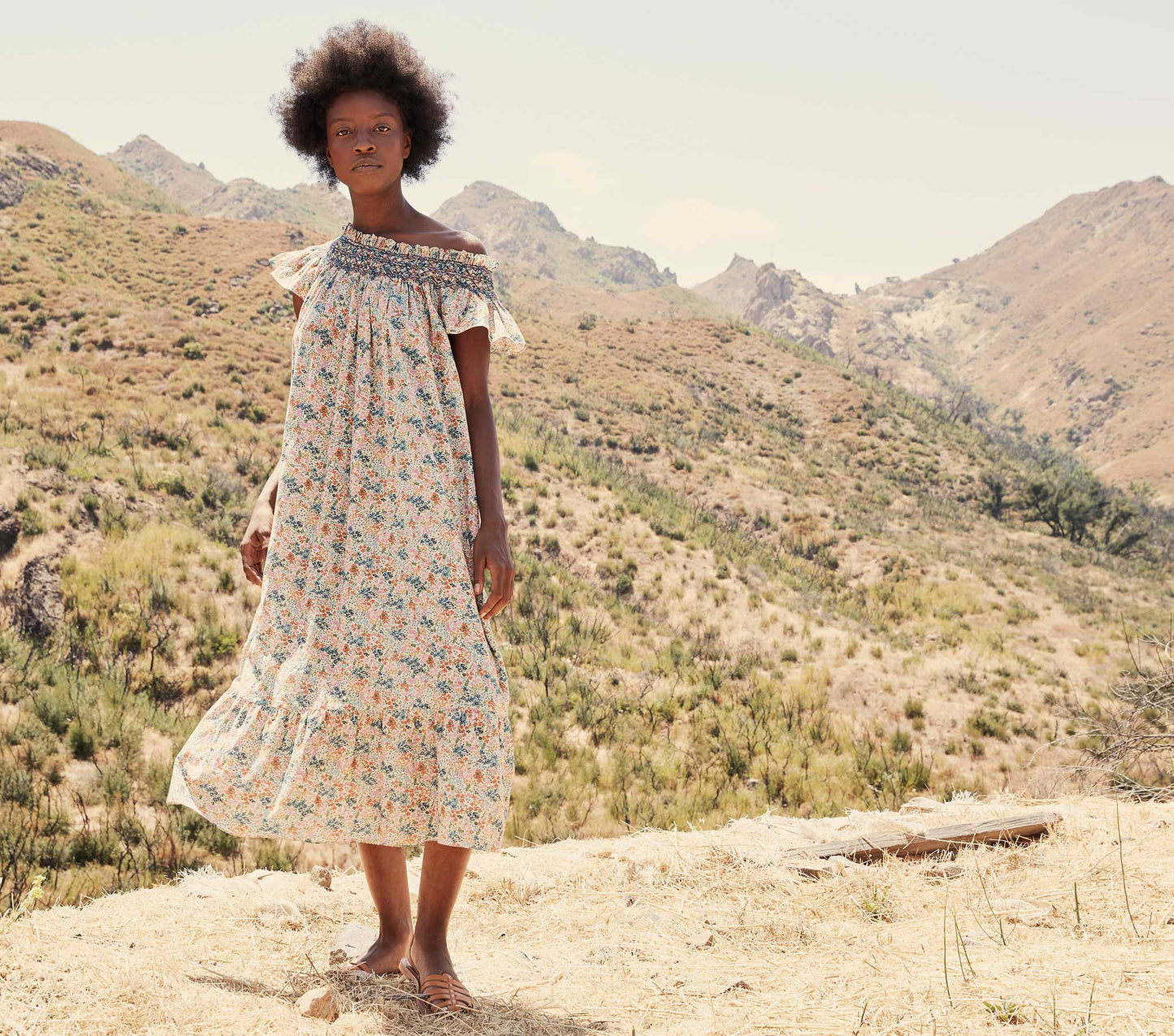 HMD -- VIOLETTA DRESS -- CREAM LADY BIRD FLORAL