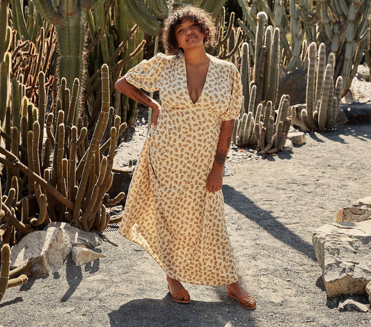 HMD -- WISTERIA DRESS -- YELLOW COTTAGE GARDEN