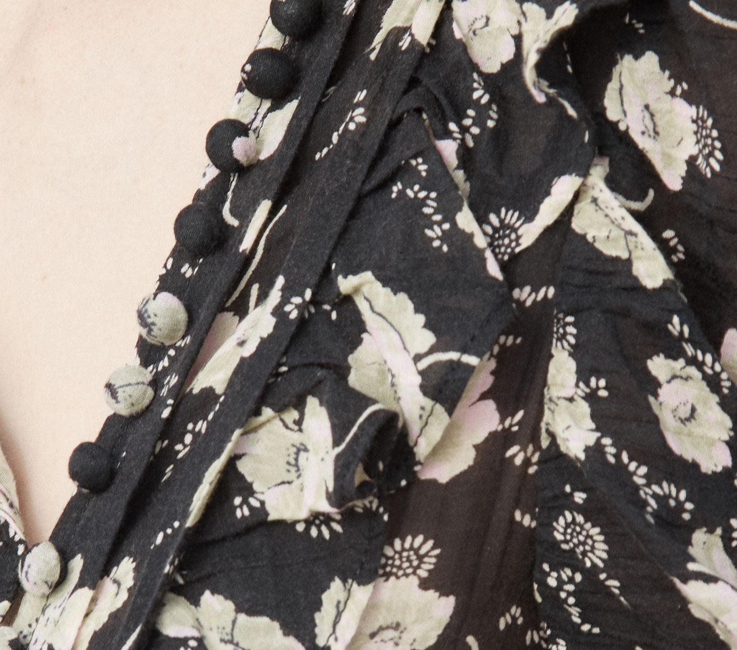 HMD -- CARNATION DRESS -- BLACK ANEMONE FLORAL