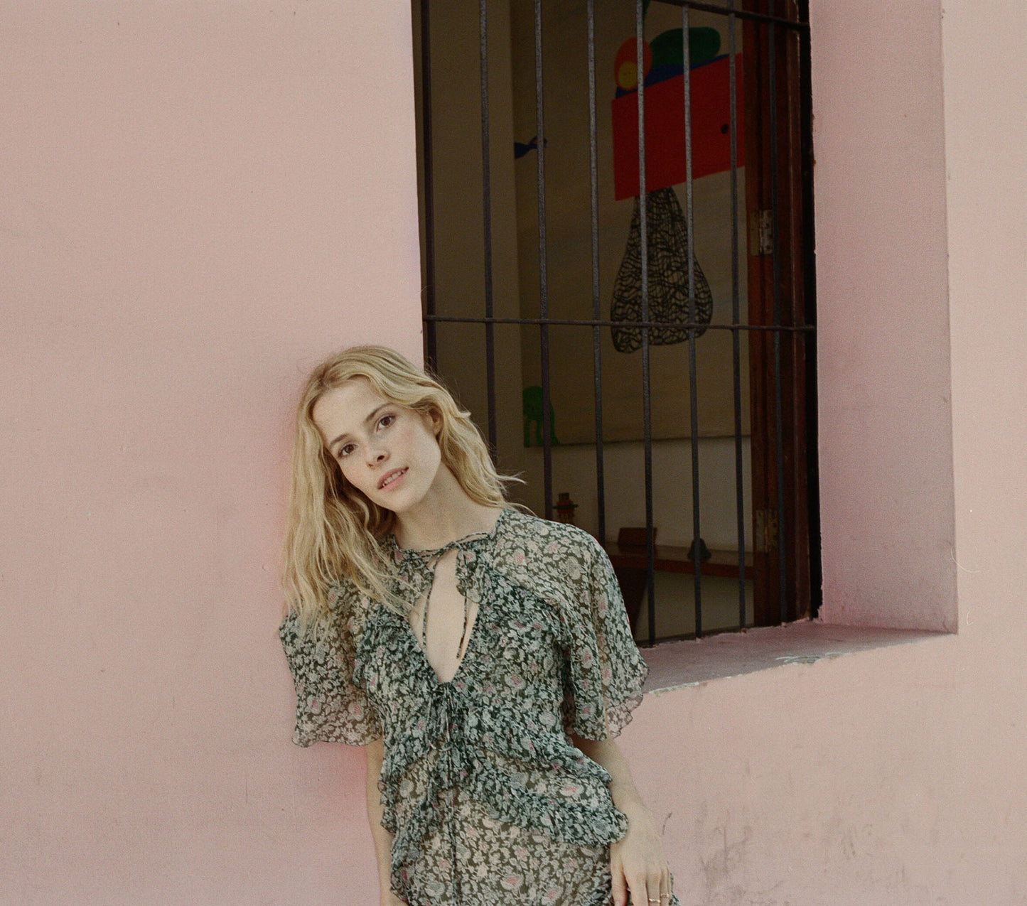 HMD -- ANTOINETTE DRESS -- EMERALD AND RADISH TEA FLORAL