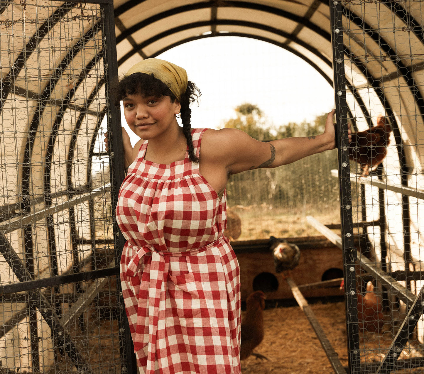 HMD -- EVE DRESS -- ST OUEN SWEET CHERRY PLAID