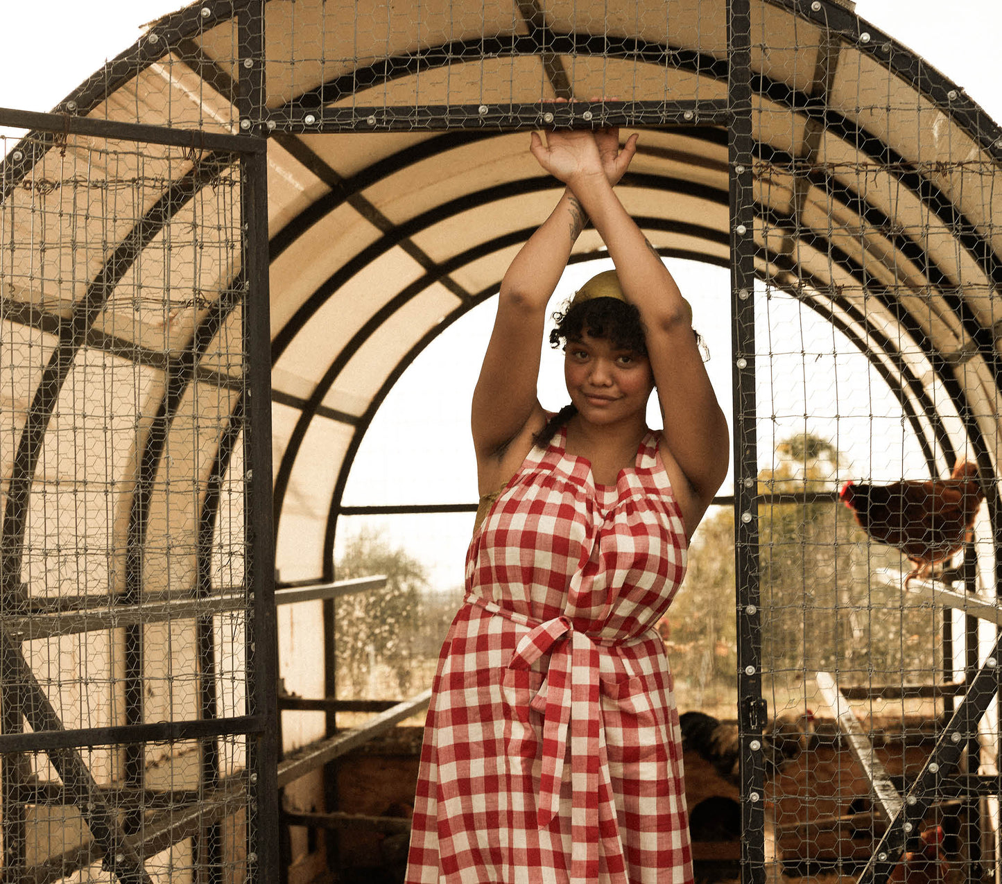 HMD -- EVE DRESS -- ST OUEN SWEET CHERRY PLAID